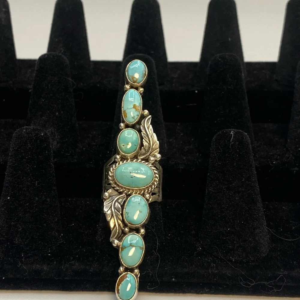 Navajo Geraldine James Turquoise Sterling Silver Ring - Picture 12 of 12